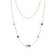 1 - Linea 0.44 ctw Moissanite (4 mm) and Amethyst Women Station Necklace 