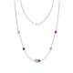 1 - Linea 0.44 ctw Moissanite (4 mm) and Amethyst Women Station Necklace 