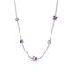 4 - Linea 0.44 ctw Moissanite (4 mm) and Amethyst Women Station Necklace 