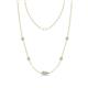 1 - Linea 0.44 ctw Moissanite (4 mm) and Aquamarine Women Station Necklace 