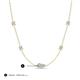 3 - Linea 0.44 ctw Moissanite (4 mm) and Aquamarine Women Station Necklace 