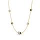 4 - Linea 0.50 ctw Moissanite (4 mm) and Black Diamond Women Station Necklace 