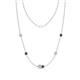 1 - Linea 0.50 ctw Moissanite (4 mm) and Black Diamond Women Station Necklace 