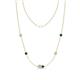 1 - Linea 0.50 ctw Moissanite (4 mm) and Blue Diamond Women Station Necklace 