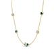 4 - Linea 0.50 ctw Moissanite (4 mm) and Blue Diamond Women Station Necklace 