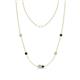 1 - Linea 0.50 ctw Moissanite (4 mm) and London Blue Topaz Women Station Necklace 