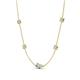 4 - Linea 0.43 ctw Moissanite (4 mm) and Opal Women Station Necklace 