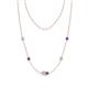 1 - Linea 0.49 ctw Lab Grown Diamond (4 mm) and Amethyst Women Station Necklace 