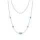 1 - Linea 0.52 ctw Lab Grown Diamond (4 mm) and Blue Topaz Women Station Necklace 