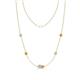 1 - Linea 0.49 ctw Lab Grown Diamond (4 mm) and Citrine Women Station Necklace 