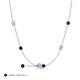 3 - Linea 0.57 ctw Lab Grown Diamond (4 mm) and Blue Sapphire Women Station Necklace 