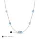 3 - Linea 0.52 ctw Lab Grown Diamond (4 mm) and Blue Topaz Women Station Necklace 