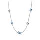 4 - Linea 0.52 ctw Lab Grown Diamond (4 mm) and Blue Topaz Women Station Necklace 