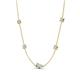 4 - Linea 0.49 ctw Lab Grown Diamond (4 mm) and Aquamarine Women Station Necklace 