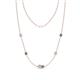 1 - Linea 0.57 ctw Natural Diamond (4 mm) and Created Alexandrite Women Station Necklace 