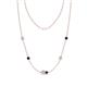 1 - Linea 0.57 ctw Natural Diamond (4 mm) and Blue Sapphire Women Station Necklace 