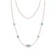 1 - Linea 0.52 ctw Natural Diamond (4 mm) and Blue Topaz Women Station Necklace 