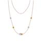 1 - Linea 0.49 ctw Natural Diamond (4 mm) and Citrine Women Station Necklace 