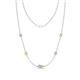 1 - Linea 0.58 ctw Natural Diamond (4 mm) and Yellow Sapphire Women Station Necklace 