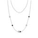 1 - Linea 0.55 ctw Natural Diamond (4 mm) and London Blue Topaz Women Station Necklace 