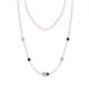 1 - Linea 0.55 ctw Natural Diamond (4 mm) and London Blue Topaz Women Station Necklace 