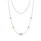 1 - Linea 0.55 ctw Natural Diamond (4 mm) and Yellow Diamond Women Station Necklace 