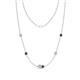 1 - Linea 0.55 ctw Natural Diamond (4 mm) and Black Diamond Women Station Necklace 