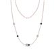 1 - Linea 0.55 ctw Natural Diamond (4 mm) and Blue Diamond Women Station Necklace 