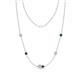 1 - Linea 0.55 ctw Natural Diamond (4 mm) and Blue Diamond Women Station Necklace 