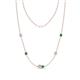 1 - Linea 0.49 ctw Natural Diamond (4 mm) and Emerald Women Station Necklace 