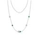 1 - Linea 0.57 ctw Natural Diamond (4 mm) and Green Garnet Women Station Necklace 