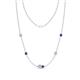 1 - Linea 0.49 ctw Natural Diamond (4 mm) and Iolite Women Station Necklace 