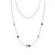 1 - Linea 0.49 ctw Natural Diamond (4 mm) and Iolite Women Station Necklace 