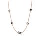 4 - Linea 0.55 ctw Natural Diamond (4 mm) and Blue Diamond Women Station Necklace 