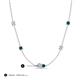 3 - Linea 0.55 ctw Natural Diamond (4 mm) and Blue Diamond Women Station Necklace 