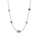 4 - Linea 0.49 ctw Natural Diamond (4 mm) and Emerald Women Station Necklace 