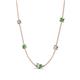 4 - Linea 0.57 ctw Natural Diamond (4 mm) and Green Garnet Women Station Necklace 