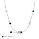 3 - Linea 0.55 ctw Natural Diamond (4 mm) and London Blue Topaz Women Station Necklace 