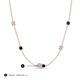 3 - Linea 0.55 ctw Natural Diamond (4 mm) and London Blue Topaz Women Station Necklace 