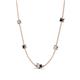 4 - Linea 0.55 ctw Natural Diamond (4 mm) and London Blue Topaz Women Station Necklace 