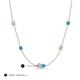 3 - Linea 0.49 ctw Natural Diamond (4 mm) and Turquoise Women Station Necklace 