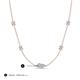 3 - Linea 0.49 ctw Natural Diamond (4 mm) and Aquamarine Women Station Necklace 