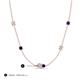 3 - Linea 0.57 ctw Natural Diamond (4 mm) and Blue Sapphire Women Station Necklace 