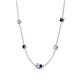 4 - Linea 0.57 ctw Natural Diamond (4 mm) and Blue Sapphire Women Station Necklace 