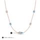 3 - Linea 0.52 ctw Natural Diamond (4 mm) and Blue Topaz Women Station Necklace 