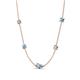 4 - Linea 0.52 ctw Natural Diamond (4 mm) and Blue Topaz Women Station Necklace 