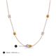 3 - Linea 0.49 ctw Natural Diamond (4 mm) and Citrine Women Station Necklace 