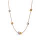 4 - Linea 0.49 ctw Natural Diamond (4 mm) and Citrine Women Station Necklace 