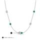 3 - Linea 0.49 ctw Natural Diamond (4 mm) and Emerald Women Station Necklace 