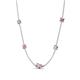 4 - Linea 0.58 ctw Natural Diamond (4 mm) and Pink Sapphire Women Station Necklace 